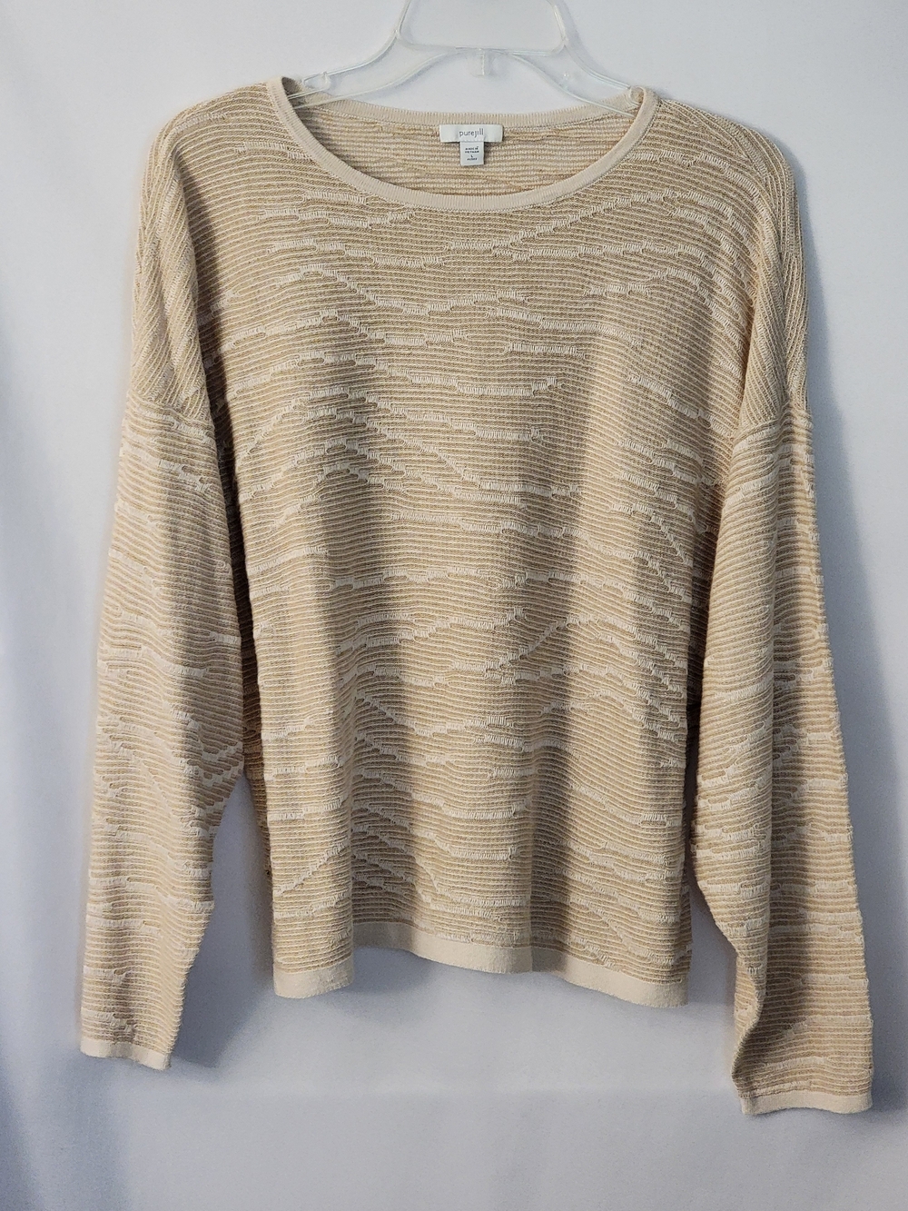 Pure Jill Textured Linen Blend Sweater Size L